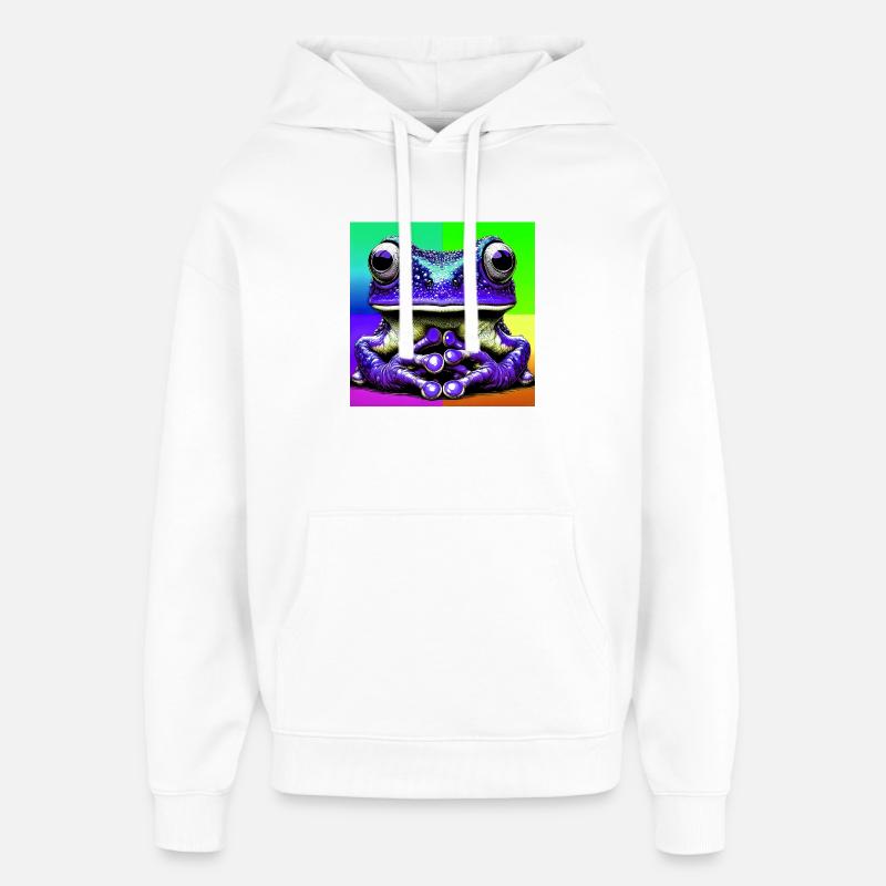 frog - Oversized Unisex Hoodie by Stanley/Stella - white