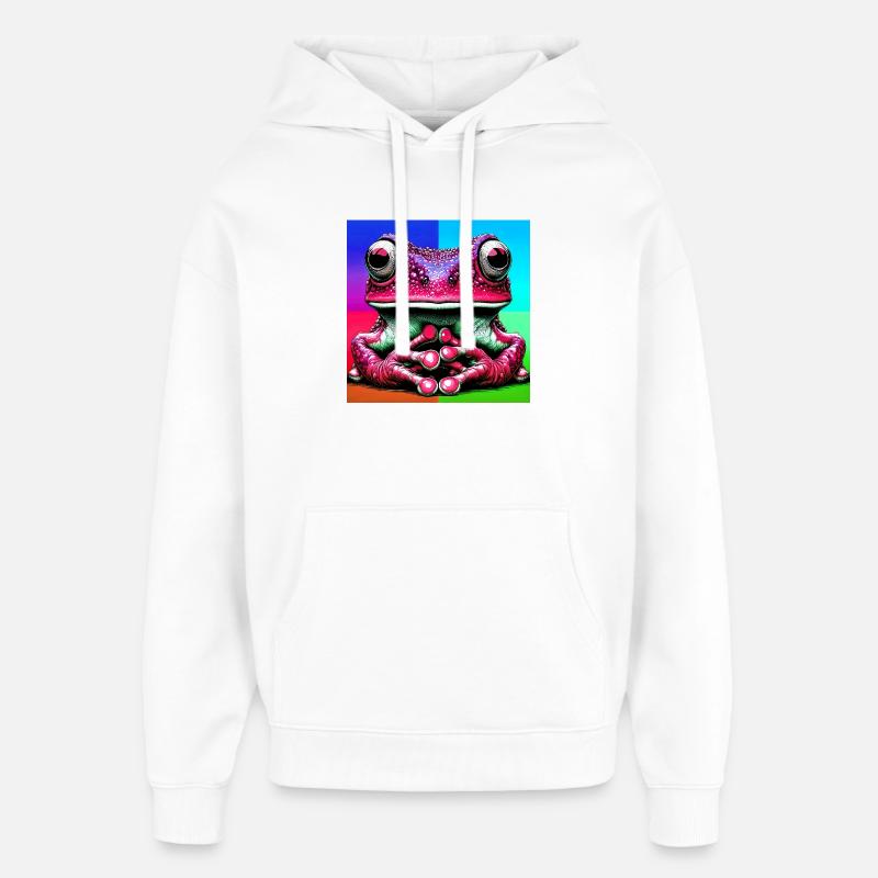 Frosch - Oversized Unisex Hoodie von Stanley/Stella - Weiß