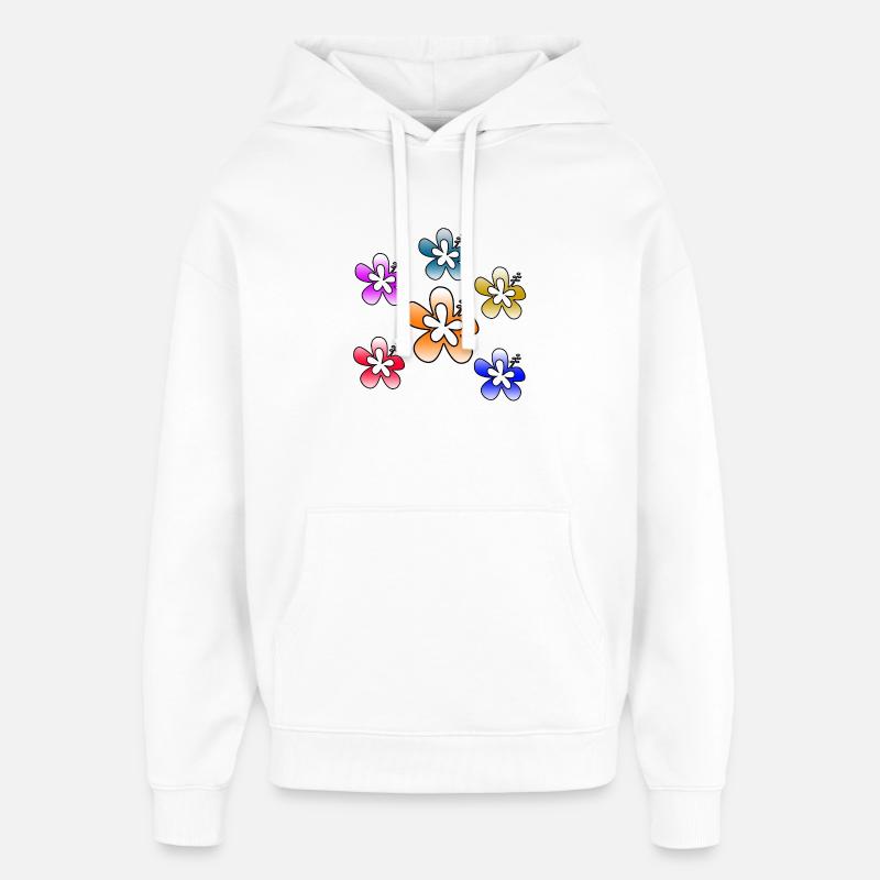 Blumen - Oversized Unisex Hoodie von Stanley/Stella - Weiß