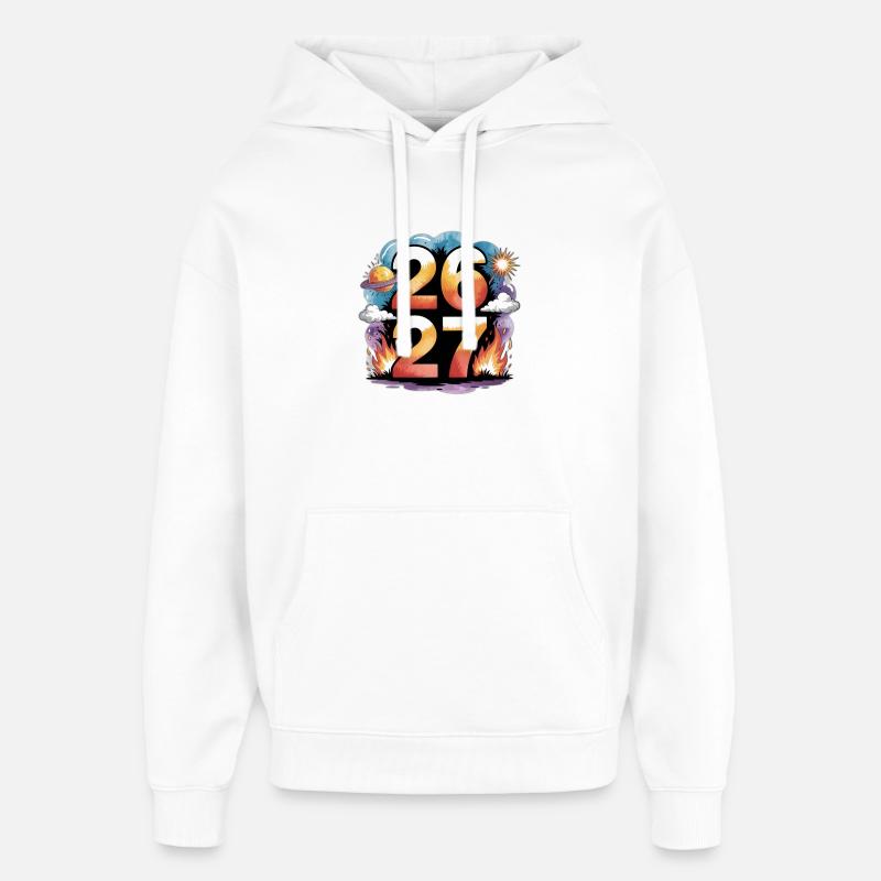 Réveillon du Nouvel An 26 / 27 - Sweat à capuche unisexe Stanley/Stella Oversized - blanc