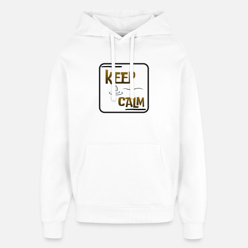 Bleib ruhig - Oversized Unisex Hoodie von Stanley/Stella - Weiß