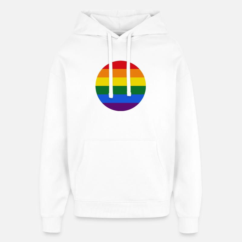 Drapeau gay - Sweat à capuche unisexe Stanley/Stella Oversized - blanc