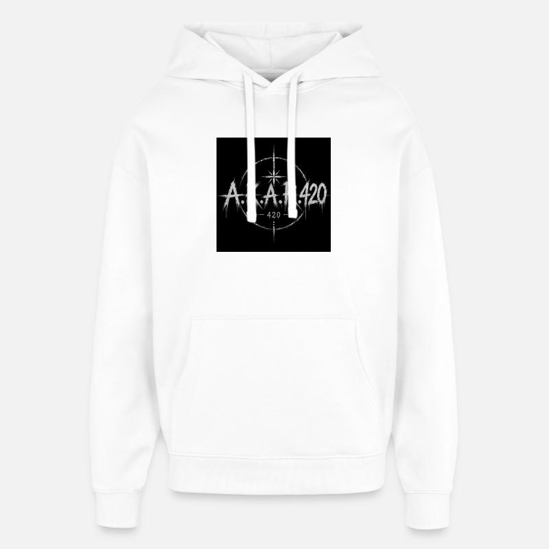 AKAR420 emblème Grunge - Sweat à capuche unisexe Stanley/Stella Oversized - blanc