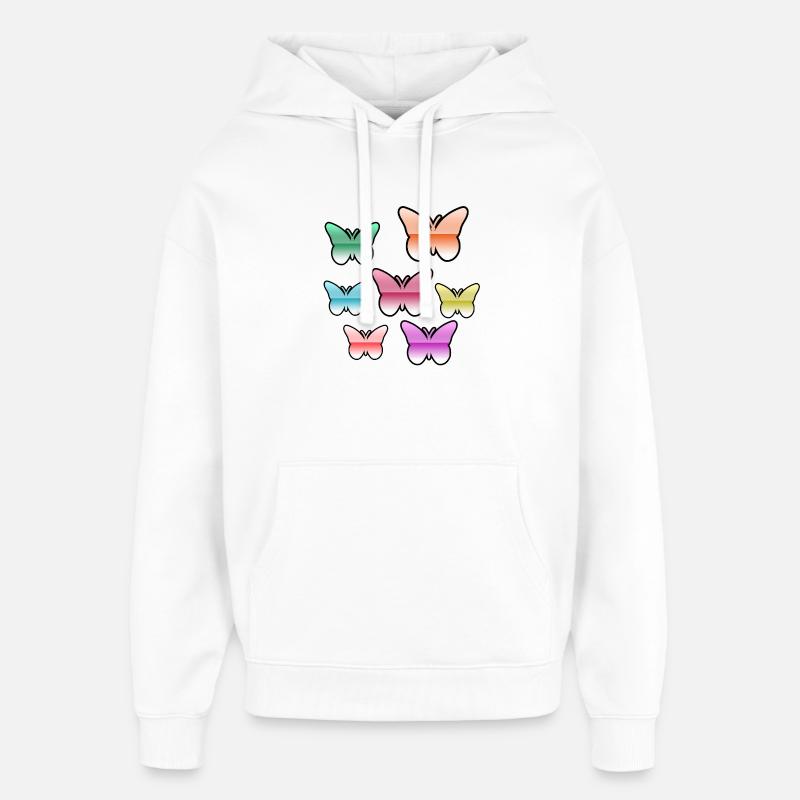 Schnetterlinge - Sweat à capuche unisexe Stanley/Stella Oversized - blanc