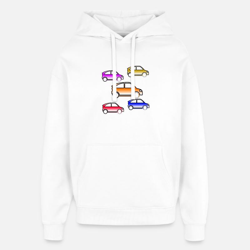Automobiles - Sweat à capuche unisexe Stanley/Stella Oversized - blanc