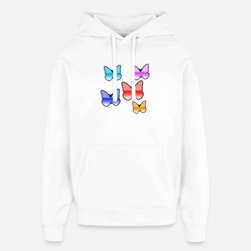 Papillons - Sweat à capuche unisexe Stanley/Stella Oversized - blanc