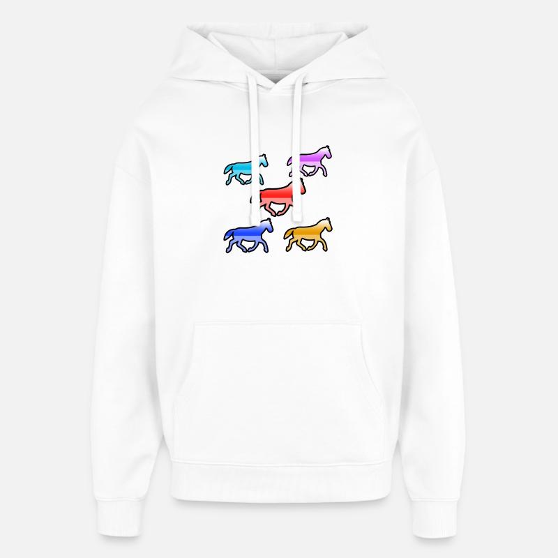 Chevaux - Sweat à capuche unisexe Stanley/Stella Oversized - blanc