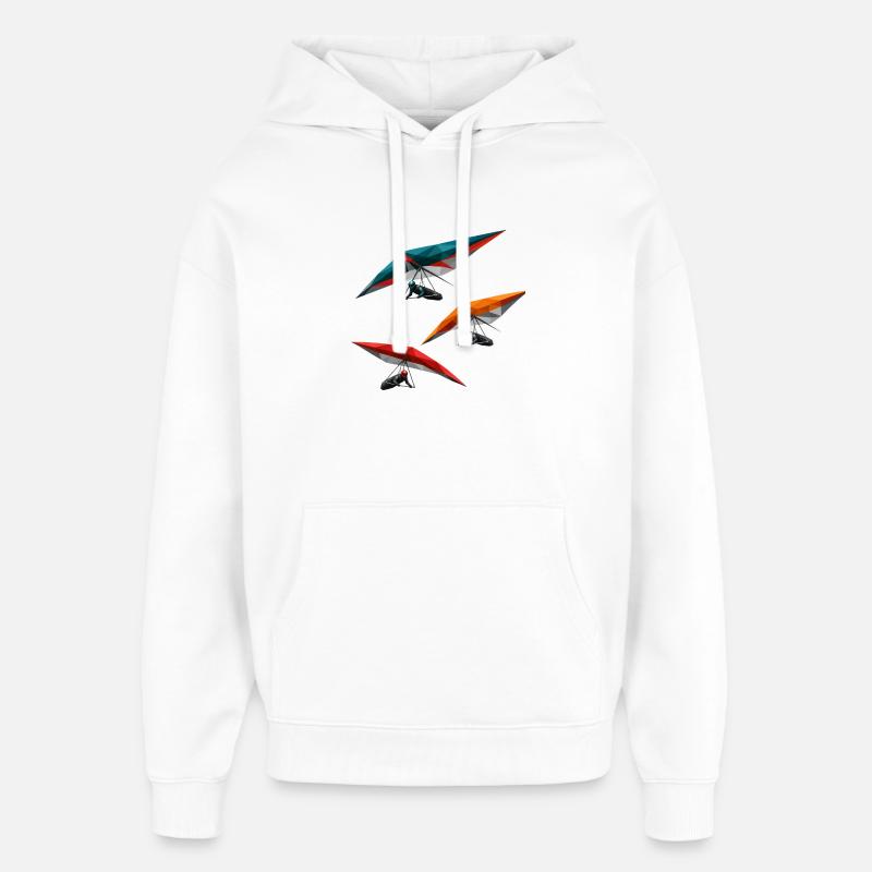 Trio polygonal des deltaplanes - Sweat à capuche unisexe Stanley/Stella Oversized - blanc