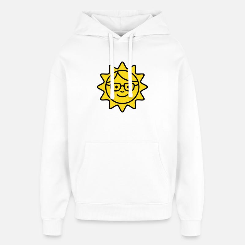 Laughing Sun Glasses Comic - Oversized Unisex Hoodie by Stanley/Stella - white