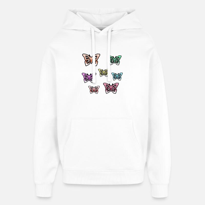 Schmetterlinge - Oversized Unisex Hoodie von Stanley/Stella - Weiß