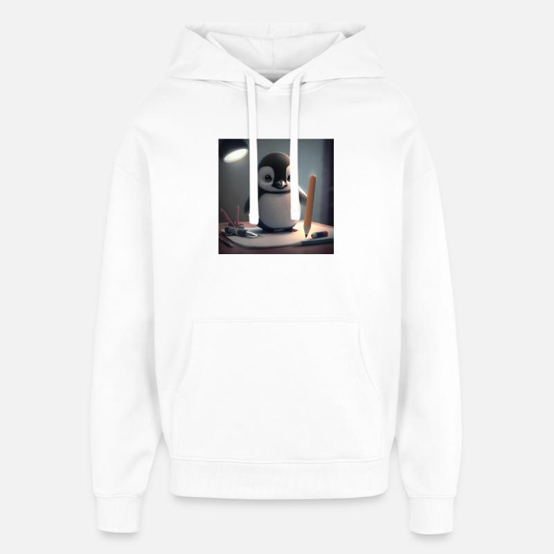 Artiste manchot à la table - Sweat à capuche unisexe Stanley/Stella Oversized - blanc