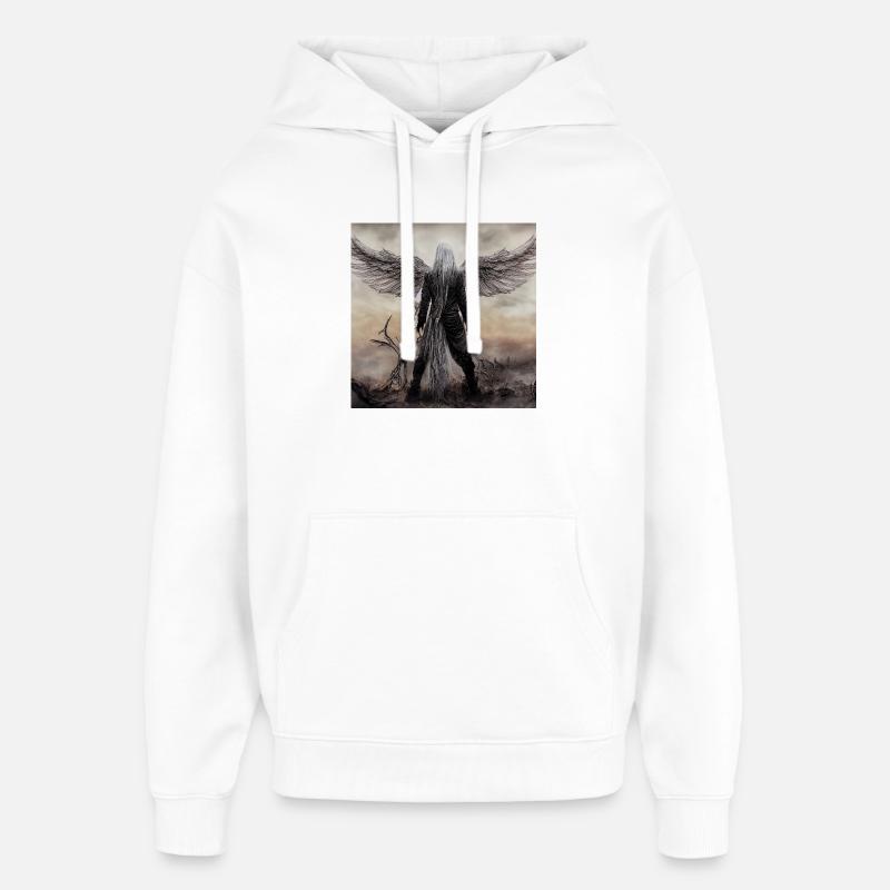 Gardien Ailé dans la Brume - Sweat à capuche unisexe Stanley/Stella Oversized - blanc