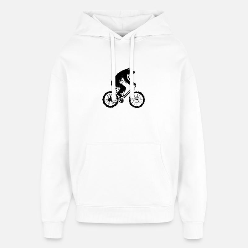 Funny Bicycle Bear - Oversized Unisex Hoodie by Stanley/Stella - white