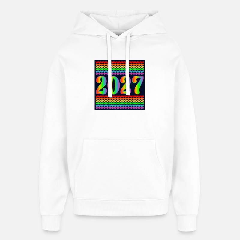 Rainbow Year 2027 - Oversized Unisex Hoodie by Stanley/Stella - white