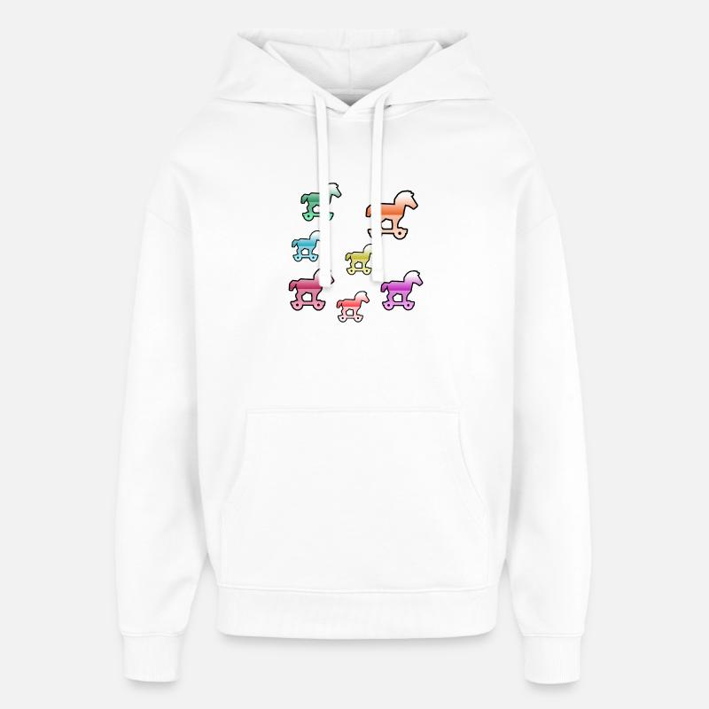horses - Oversized Unisex Hoodie by Stanley/Stella - white