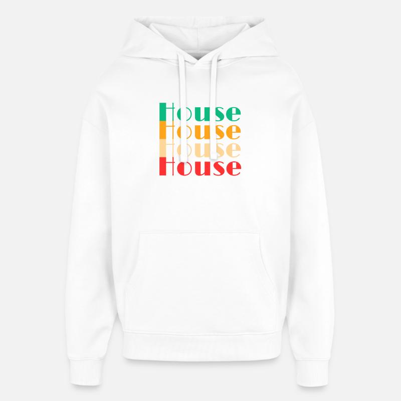 Musique house - Sweat à capuche unisexe Stanley/Stella Oversized - blanc