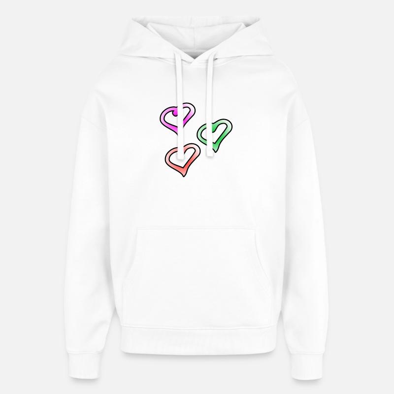 Cœur - Sweat à capuche unisexe Stanley/Stella Oversized - blanc