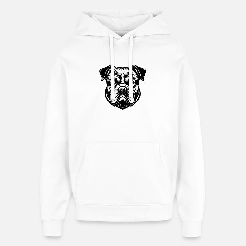 Bouledogue anglais - Sweat à capuche unisexe Stanley/Stella Oversized - blanc