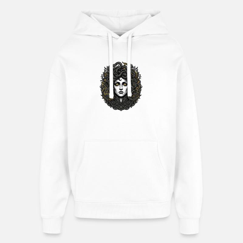 Couronne du Serpent de Méduse - Sweat à capuche unisexe Stanley/Stella Oversized - blanc