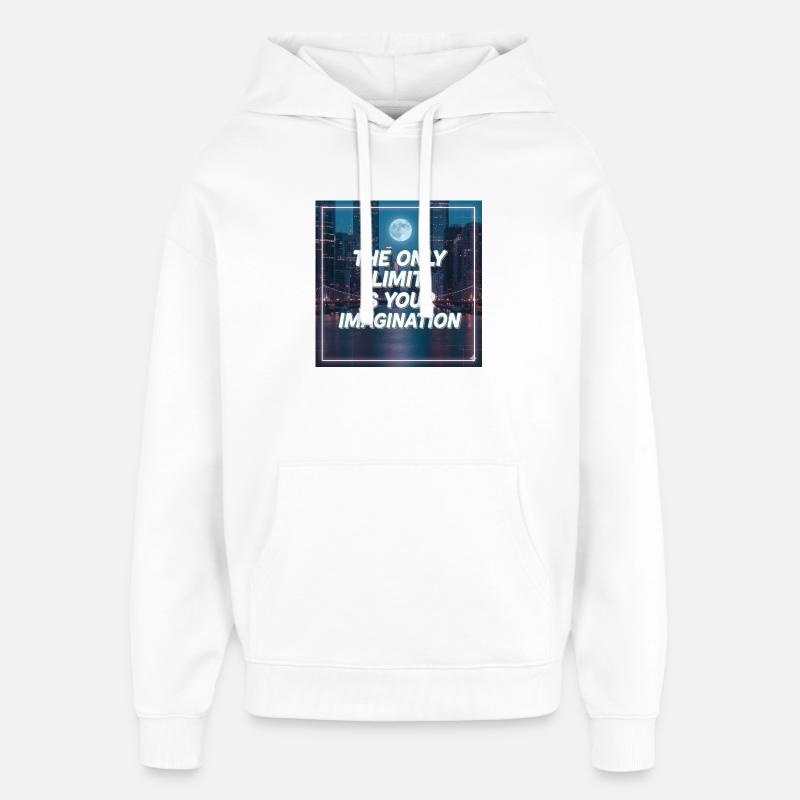 Seule votre imagination pose des limites - Sweat à capuche unisexe Stanley/Stella Oversized - blanc