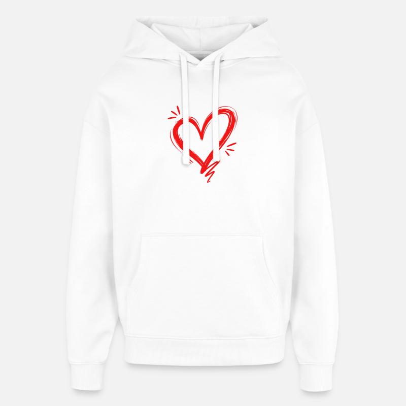 Heart - Oversized Unisex Hoodie by Stanley/Stella - white