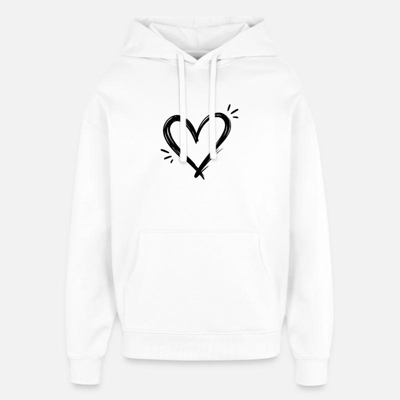 Cœur - Sweat à capuche unisexe Stanley/Stella Oversized - blanc