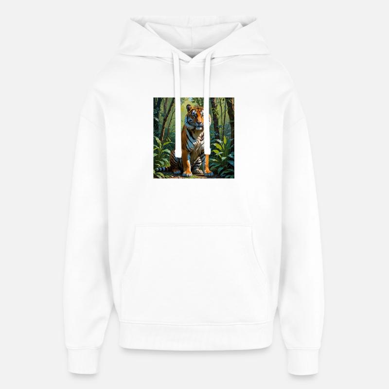 TIGER - Oversized Unisex Hoodie von Stanley/Stella - Weiß