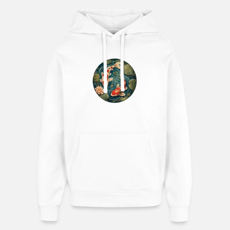 Étang Koi - Sweat à capuche unisexe Stanley/Stella Oversized - blanc