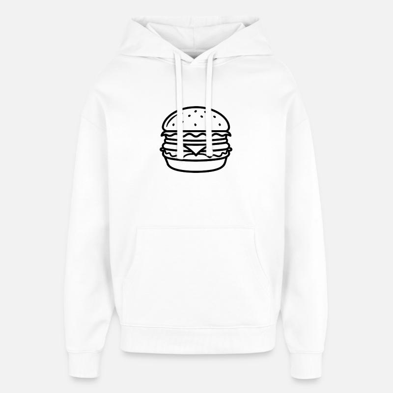 Cheeseburgers - Sweat à capuche unisexe Stanley/Stella Oversized - blanc