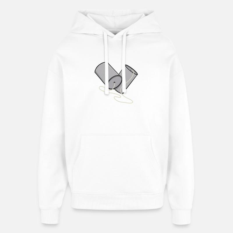 Nostalgie du téléphone en conserve - Sweat à capuche unisexe Stanley/Stella Oversized - blanc