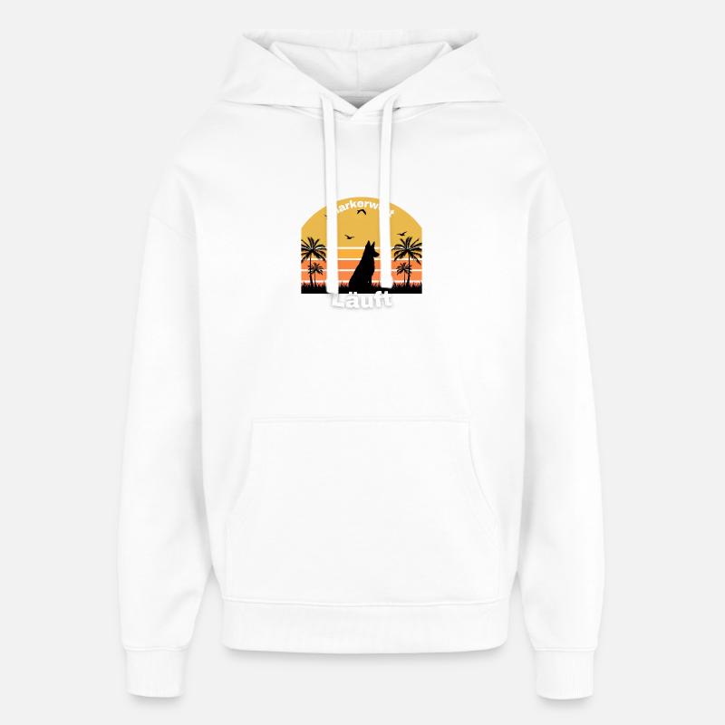 Exécution de mots de repère - Sweat à capuche unisexe Stanley/Stella Oversized - blanc