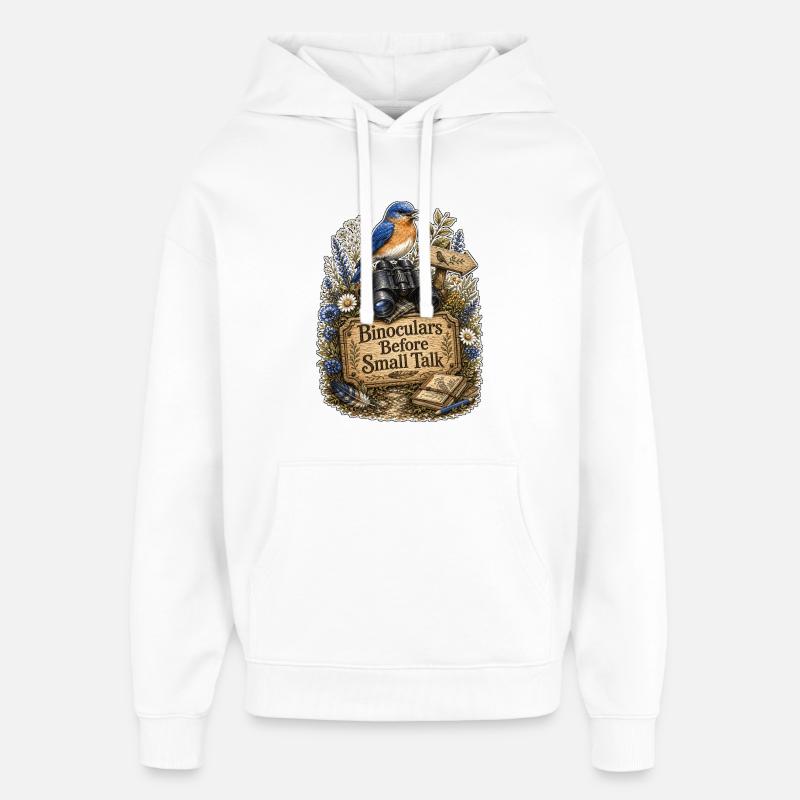 Binoculars Before Small Talk Clouds - Oversized Unisex Hoodie by Stanley/Stella - white