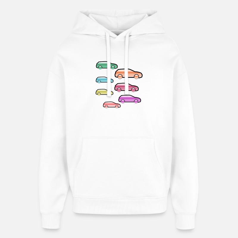 Automobiles - Sweat à capuche unisexe Stanley/Stella Oversized - blanc