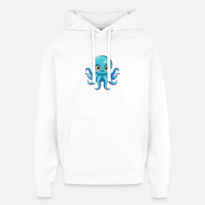 Une pieuvre mignonne - Sweat à capuche unisexe Stanley/Stella Oversized - blanc