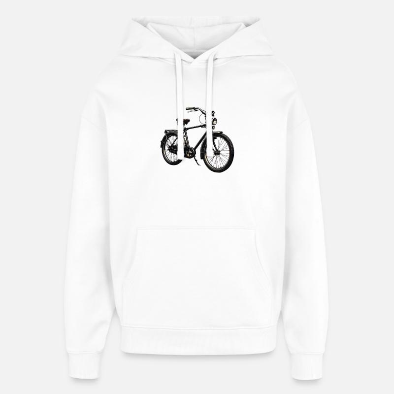 Silhouette de vélo urbain vintage - Sweat à capuche unisexe Stanley/Stella Oversized - blanc
