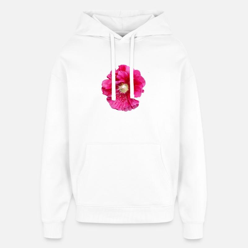 Hollyhock_in_Rain - Sweat à capuche unisexe Stanley/Stella Oversized - blanc