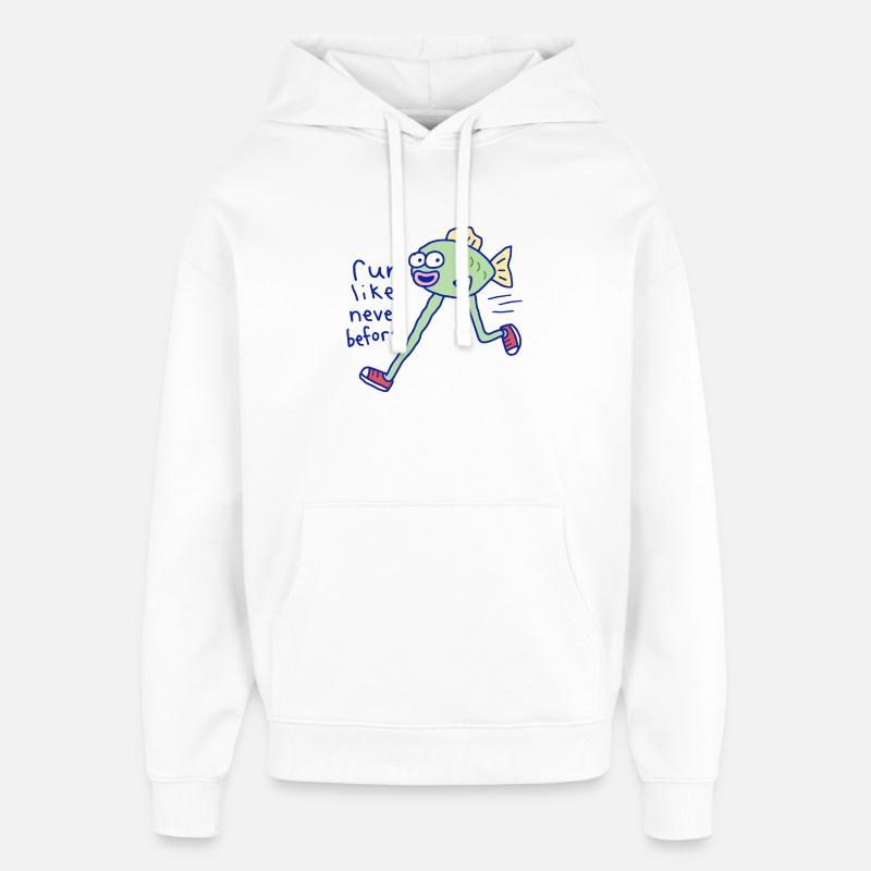 Courez comme jamais auparavant - Sweat à capuche unisexe Stanley/Stella Oversized - blanc