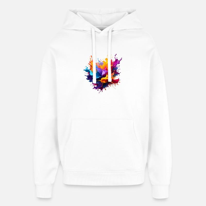 Paint Splash Explosion - Oversized Unisex Hoodie by Stanley/Stella - white