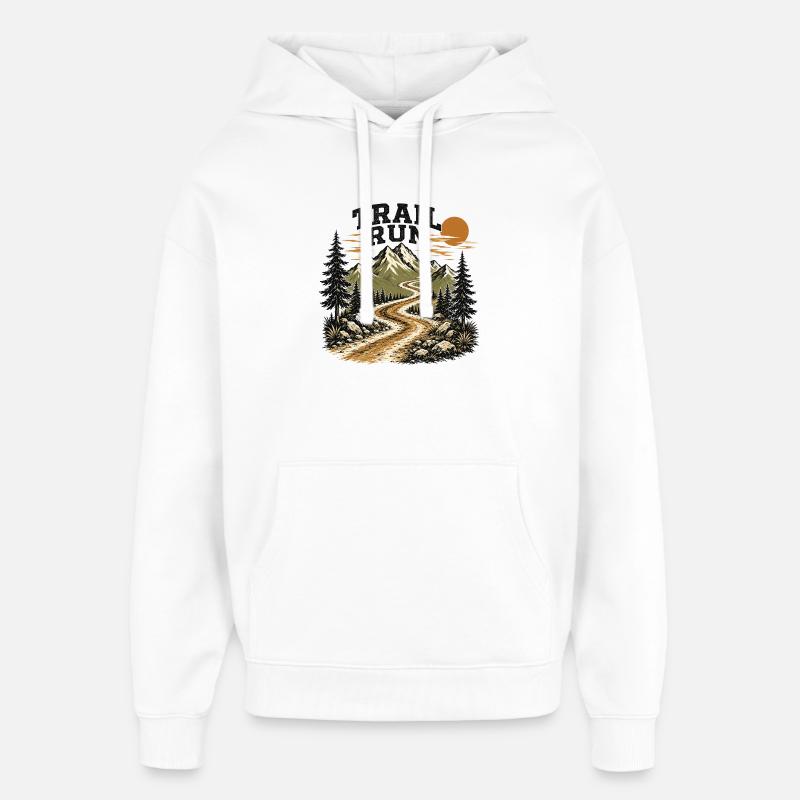 course sur sentier - Sweat à capuche unisexe Stanley/Stella Oversized - blanc