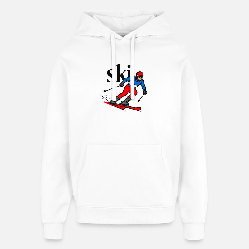 Ski Sport - Sweat à capuche unisexe Stanley/Stella Oversized - blanc