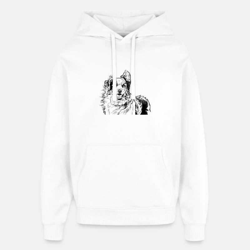 Berger australien - Sweat à capuche unisexe Stanley/Stella Oversized - blanc