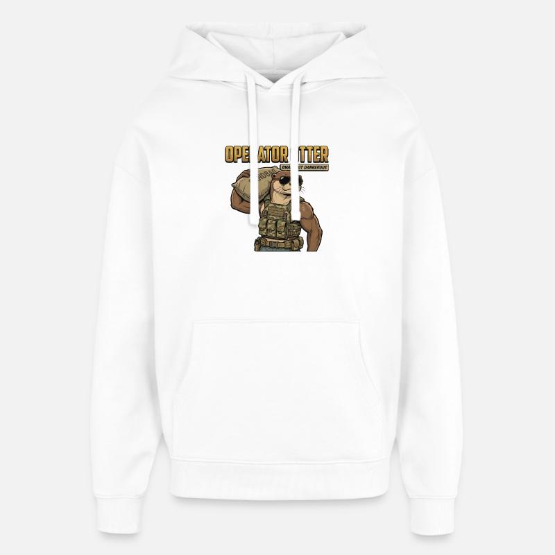 Operator Otter - Oversized Unisex Hoodie by Stanley/Stella - white