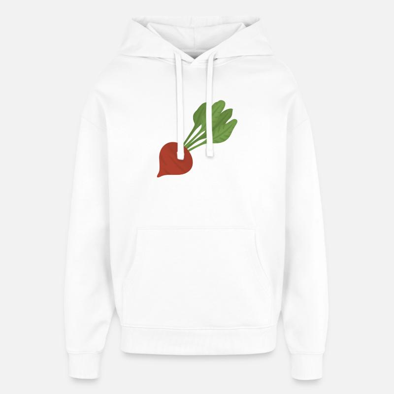 Beetroot Botanical Art - Oversized Unisex Hoodie by Stanley/Stella - white