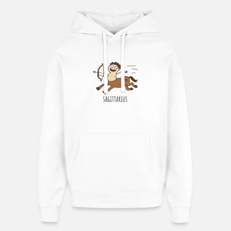 Sagittarius Horoscope Doodle - Oversized Unisex Hoodie by Stanley/Stella - white