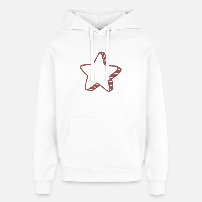 Rustic Doodle Star - Oversized Unisex Hoodie by Stanley/Stella - white