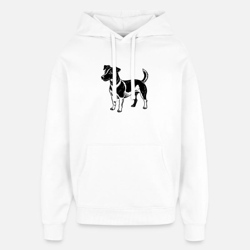 Jack Russel - Sweat à capuche unisexe Stanley/Stella Oversized - blanc