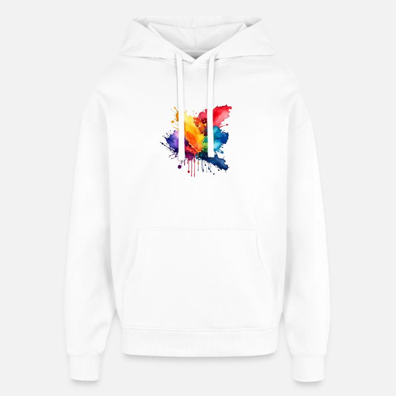 Farbspritzer Explosion - Oversized Unisex Hoodie von Stanley/Stella - Weiß