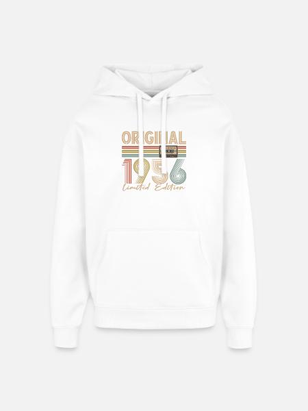 70e anniversaire, 70 ans - Sweat à capuche unisexe Stanley/Stella Oversized - blanc