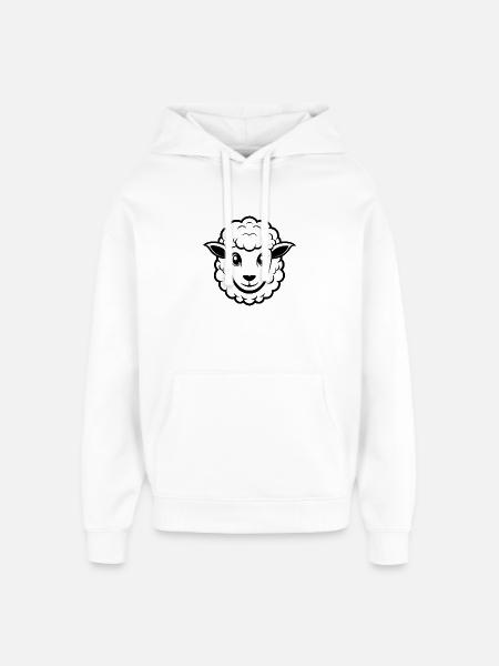 Cute sheep face - Oversized Unisex Hoodie by Stanley/Stella - white
