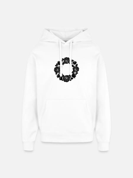 Rose Wreath - Oversized Unisex Hoodie by Stanley/Stella - white